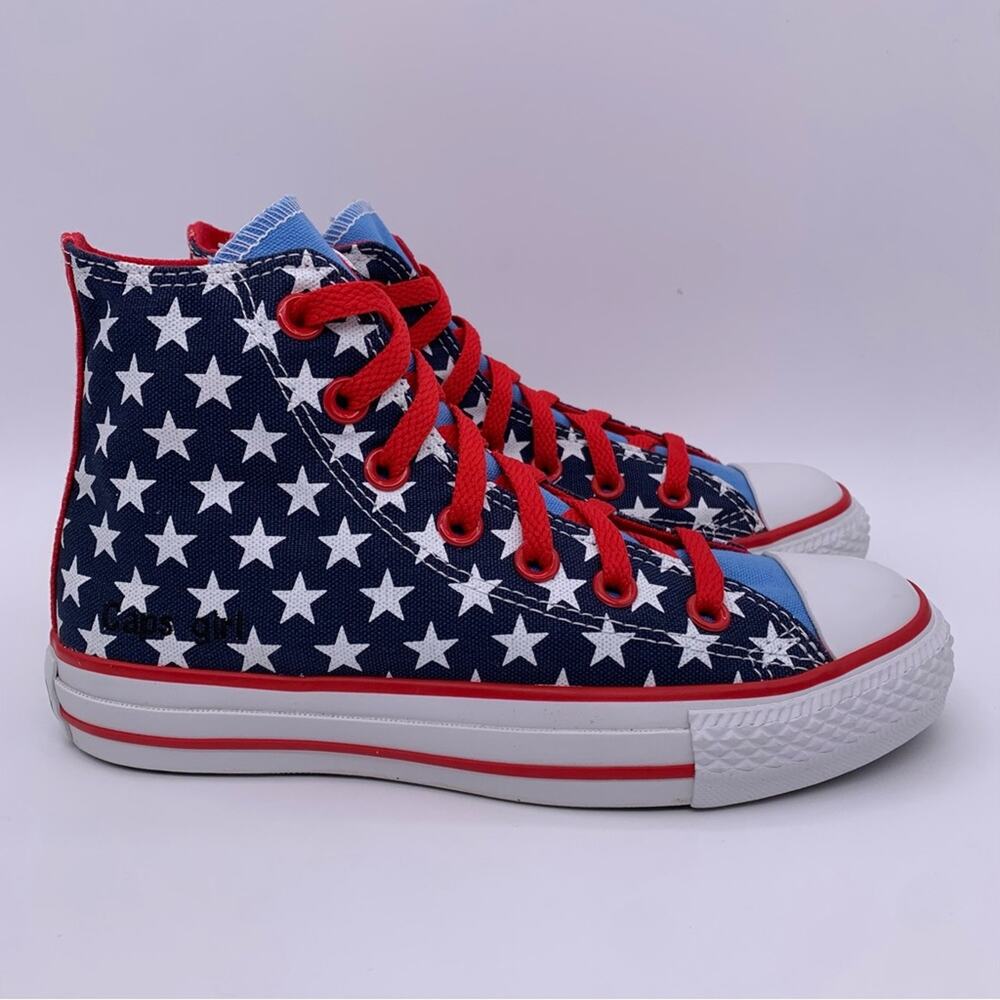 Converse Chuck Taylor Blue Stars Patriotic Women's Hi Top Sneakers   -  Size:  5